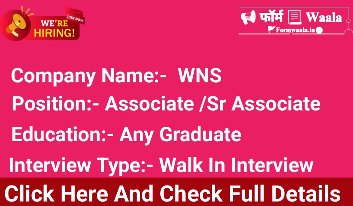 WNS Jobs In Pune For Associate / Senior associate 2025