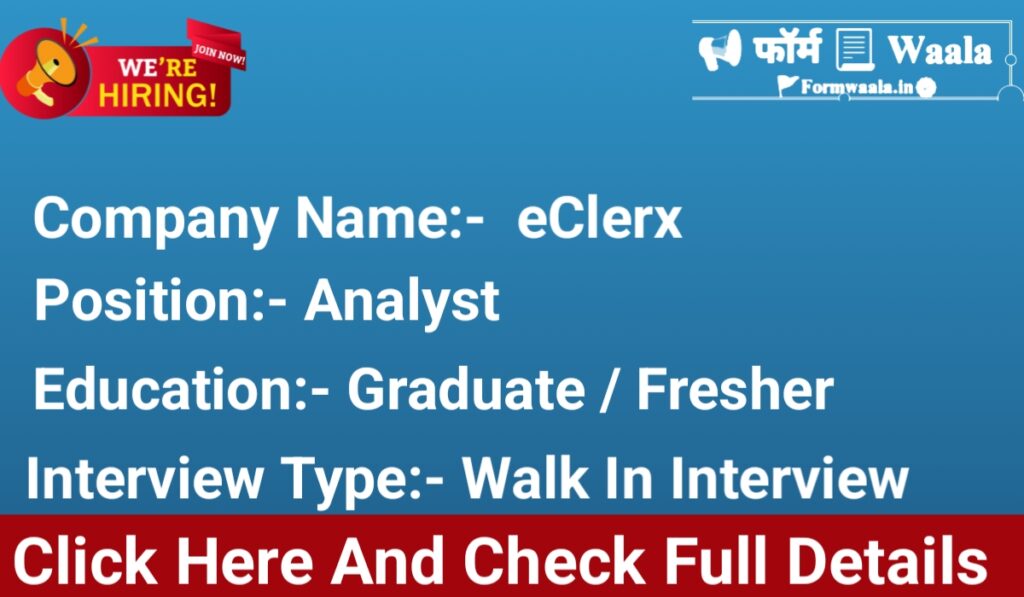 eClerx Walk In Interview Pune 2025