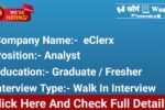 eClerx Walk In Interview Pune 2025