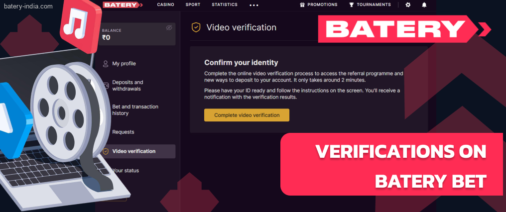 Batery Bet you may be asked to verify whenever you initiate a withdrawal